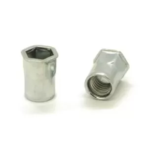 INSERTO FILETTATO SEMIESAGONALE APERTO TESTA A FILO INOX