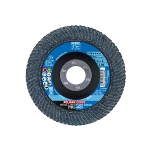 Dischi lamellari POLIFAN al corindone zirconio Z SGP CURVE STEELOX